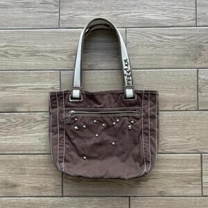 Vintage Brown Aeropostale Grunge Studded Tote Bag